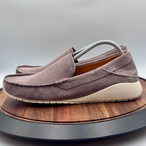 OLUKAI Ka\'a Loafer Men\'s 11 Gray Leather Suede Slip On Casual Shoes NEW! main image 6